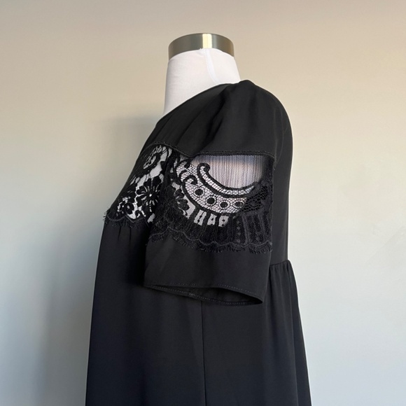 Claudie Pierlot Lace Cocktail A-line Black Flowy Dress - Picture 9 of 13